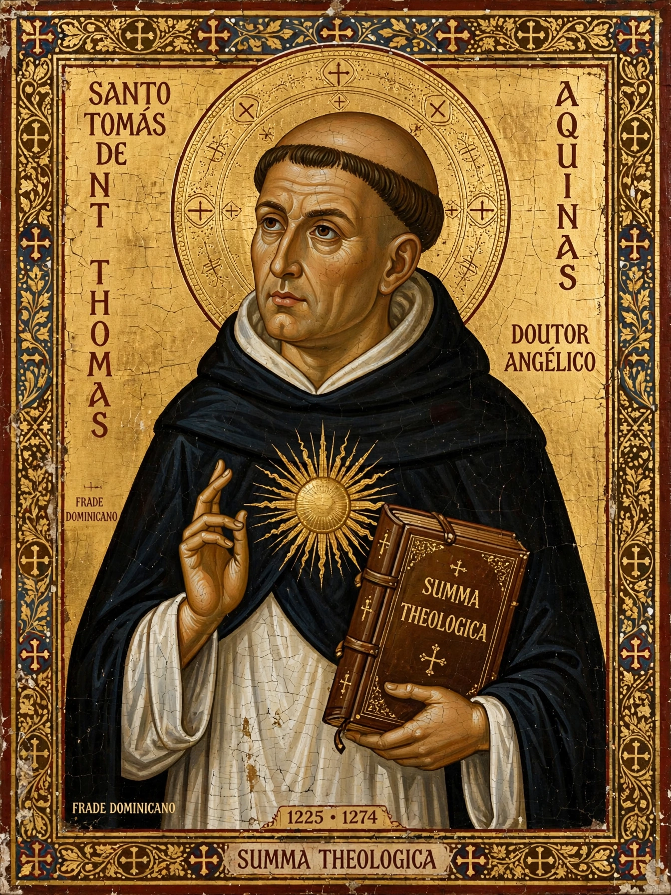 Pintura sacra de Santo Tomás de Aquino
